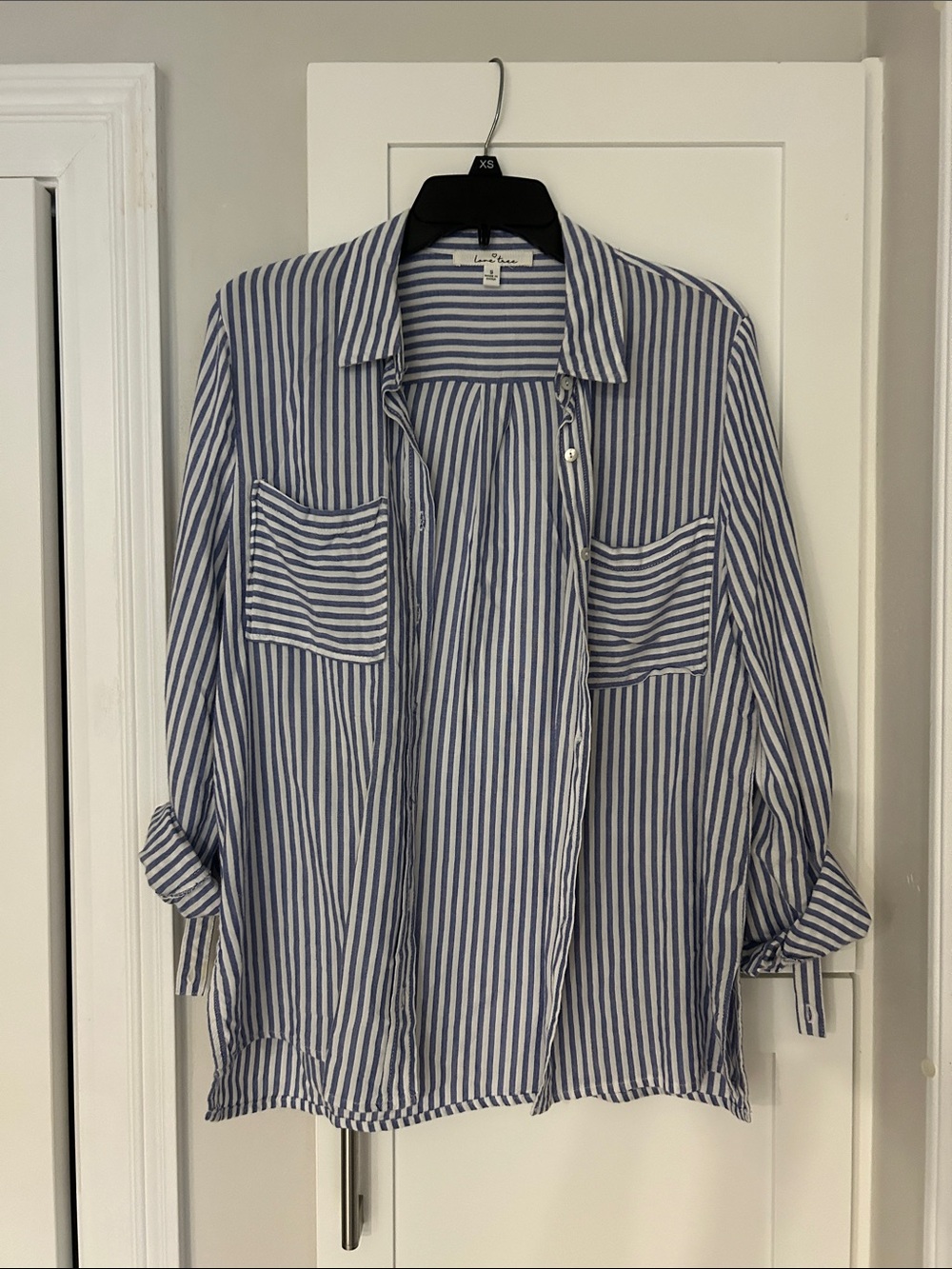 Love Tree Blue & White Striped Shirt